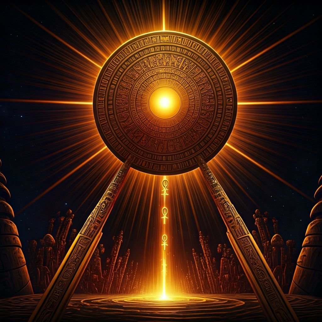 Aten Disk Blesses Earth with Ankhs Amidst Alien Invasion