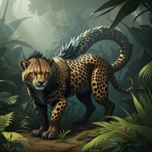 Hybrid Creature in Jungle: Fantasy Concept Art