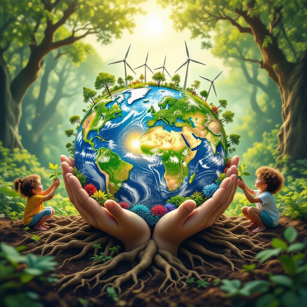 Earth in human hands