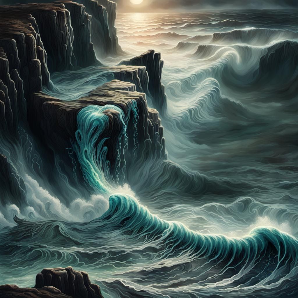 Grotesque Sea Creature Rises in Dark Fantasy Art