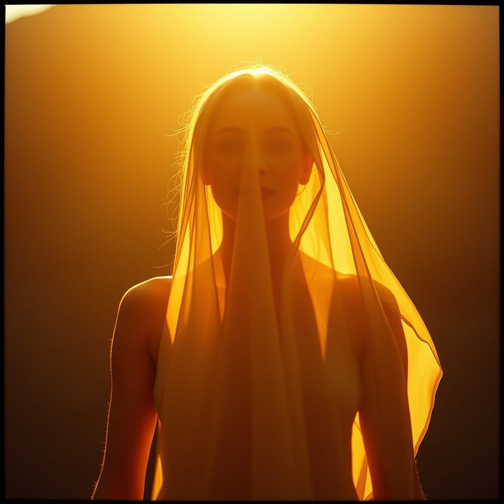 Figure in Warm Golden Light, Cinematic Film Still