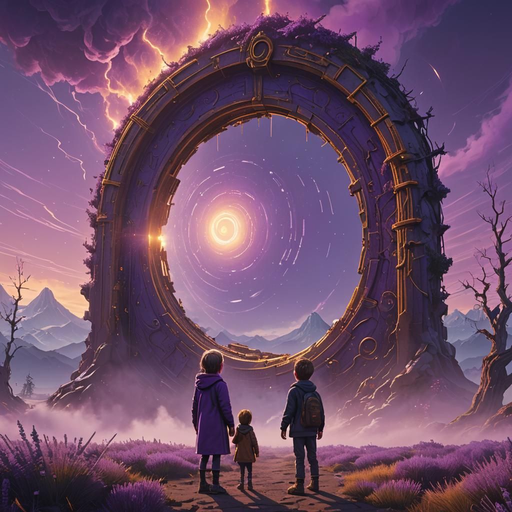 Child in Purple Portal: Fantasy Concept Art