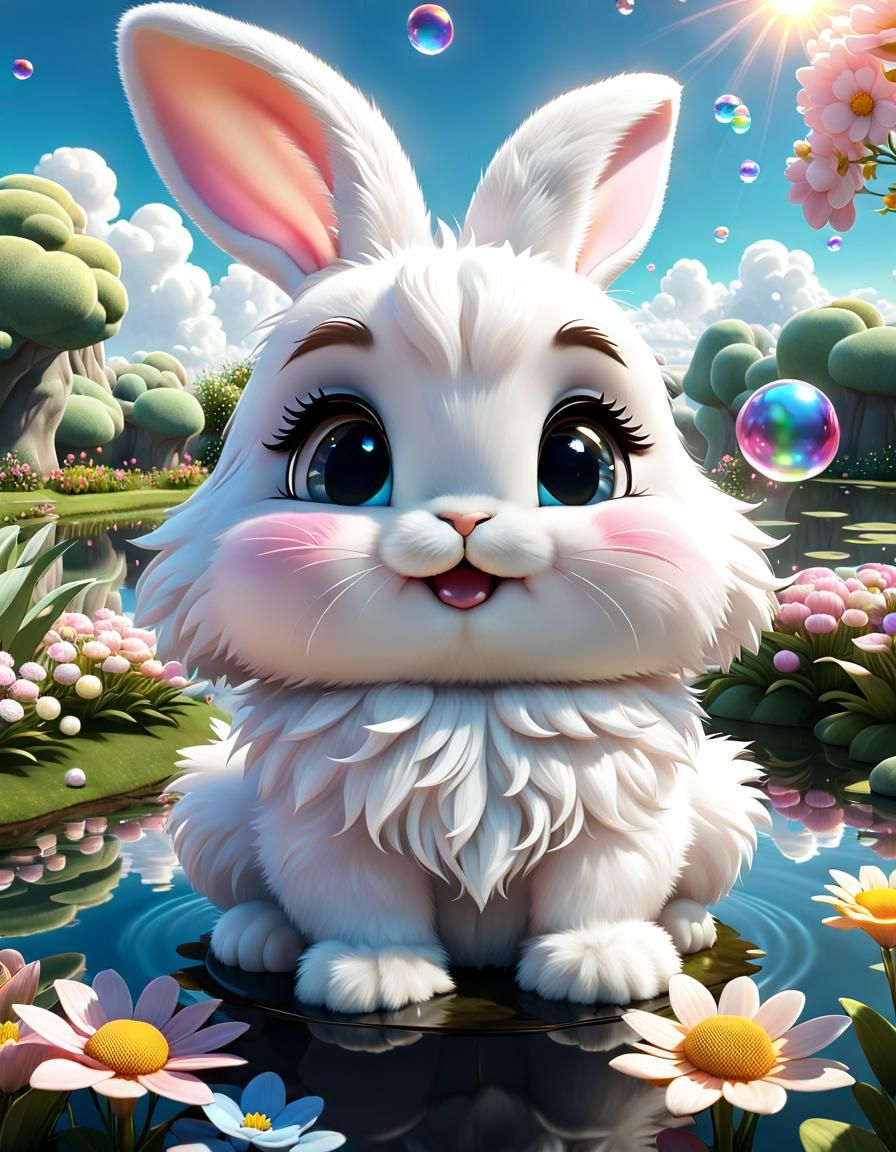 Adorable fluffy Chibi Rabbit