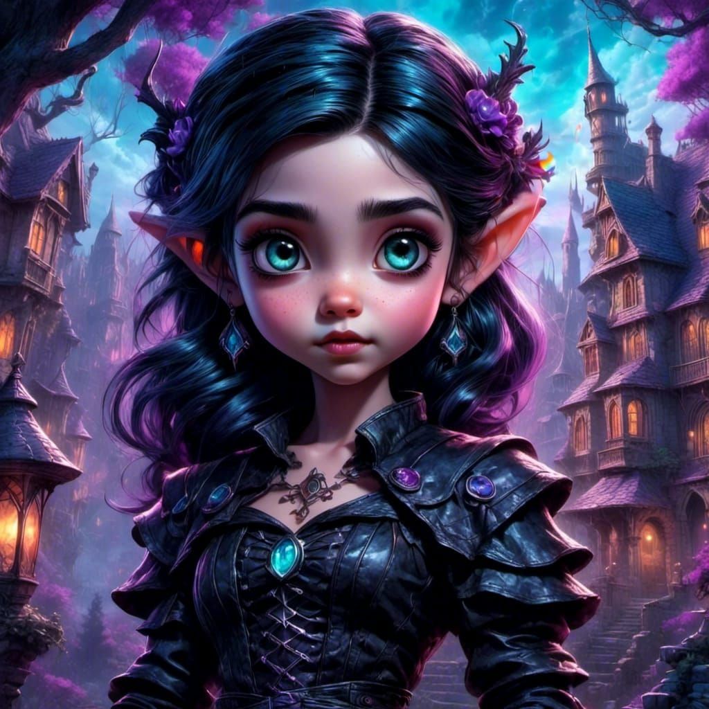Gothic Horror Characters in Brightly Colored 3D Art