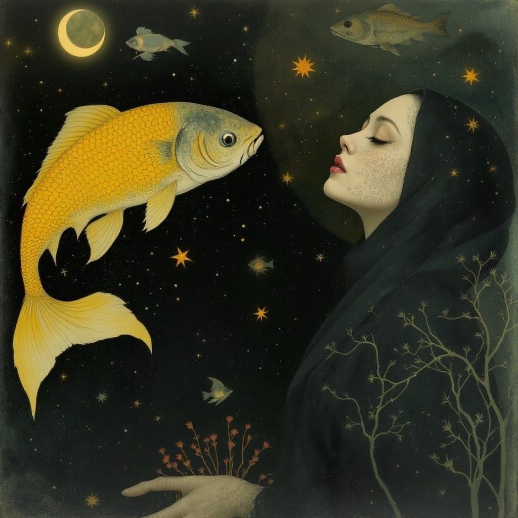 Mystical Aquatic Scene in a Gothic Style