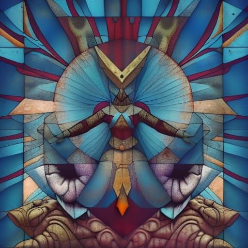 Luminescent Totem Abstract in Detailed Matte Painting Style