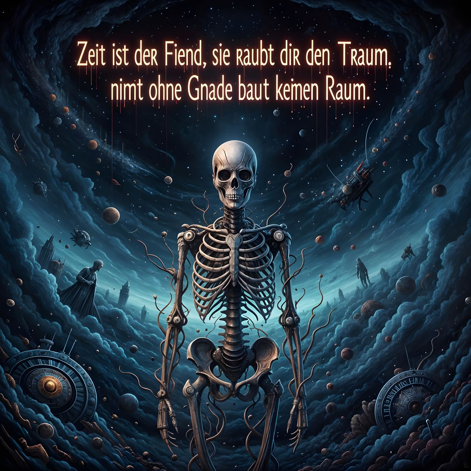 Skeletons Representing Time's Cruel Passage