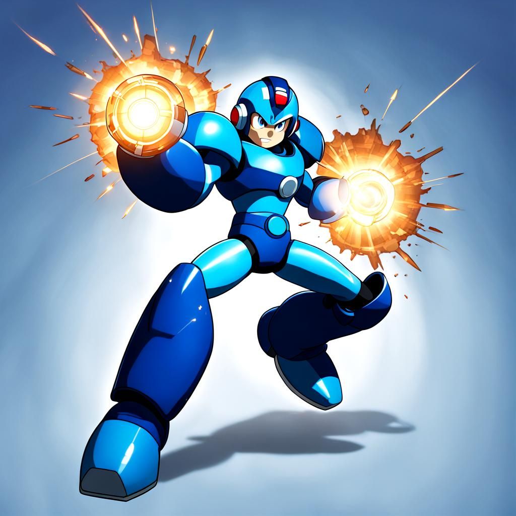 Mega Man in a heroic pose (version 2)