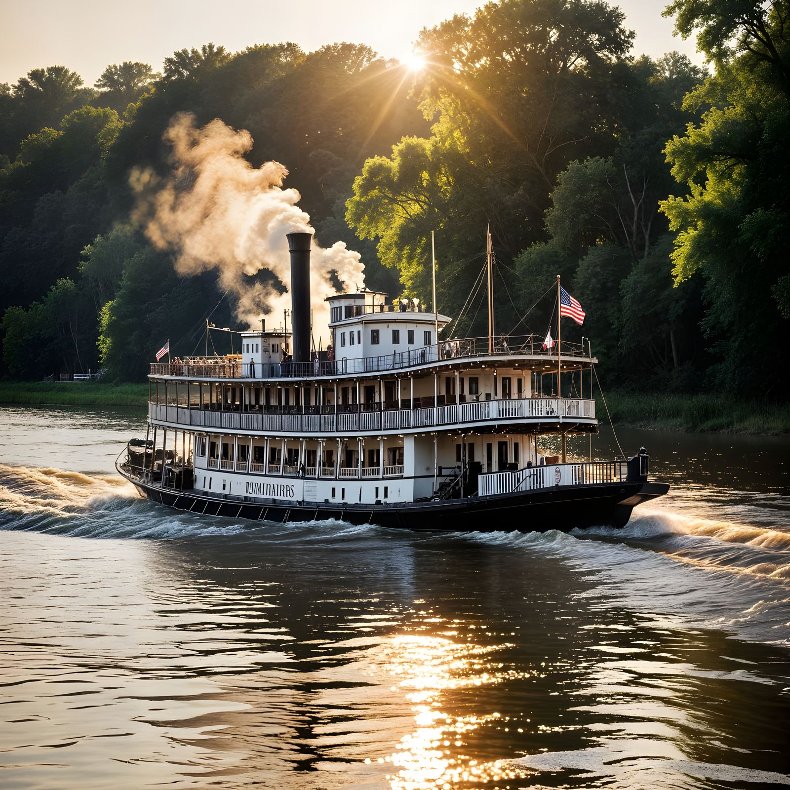 Vintage Steamboat on the Mississippi River