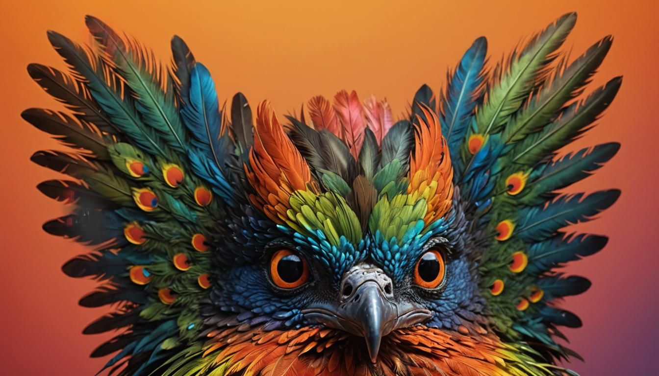 Hyperrealistic Regenbog Portrait in Splash Art Style