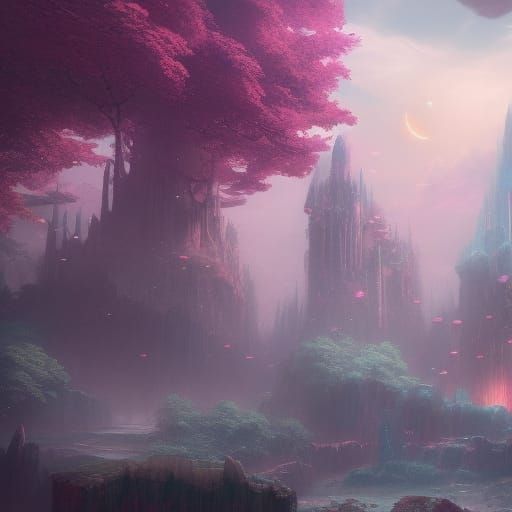 Fantastical Matte Painting with Deep Color