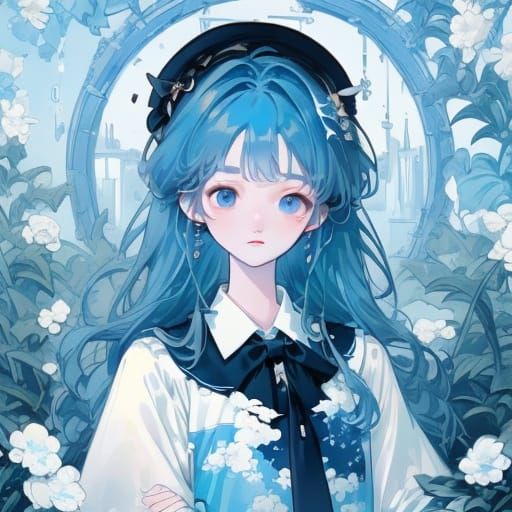 Anime Schoolgirl in 3D Art Style