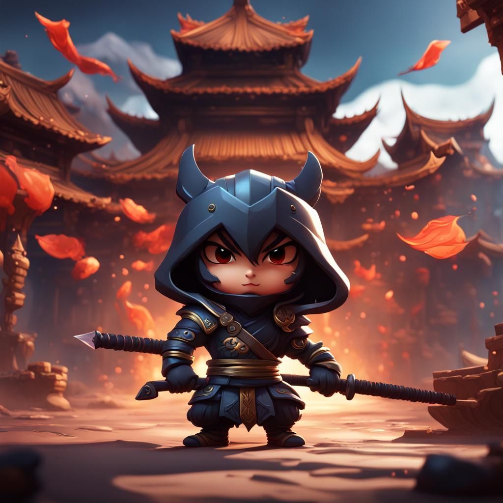 Chibi Shadow Fight: Detailed Matte Painting