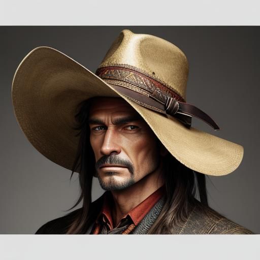 Detailed High-Resolution Image of Western Male Hats