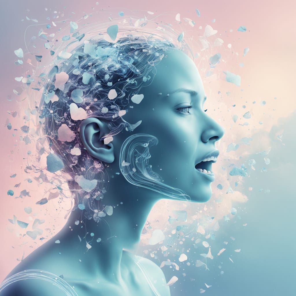 Ethereal Face Fragment in Pastel Colors