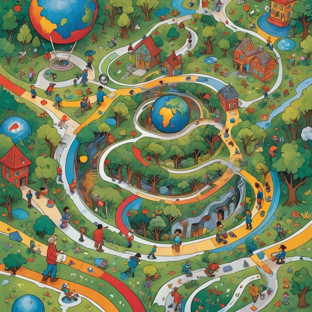 Engaging Children's Globe Illustration in Fantasy Concept Ar...