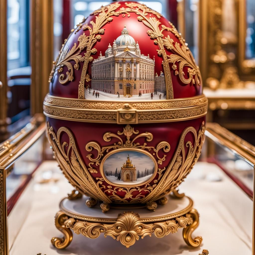 A close up shot of a priceless, perfectly preserved Fabergé ...