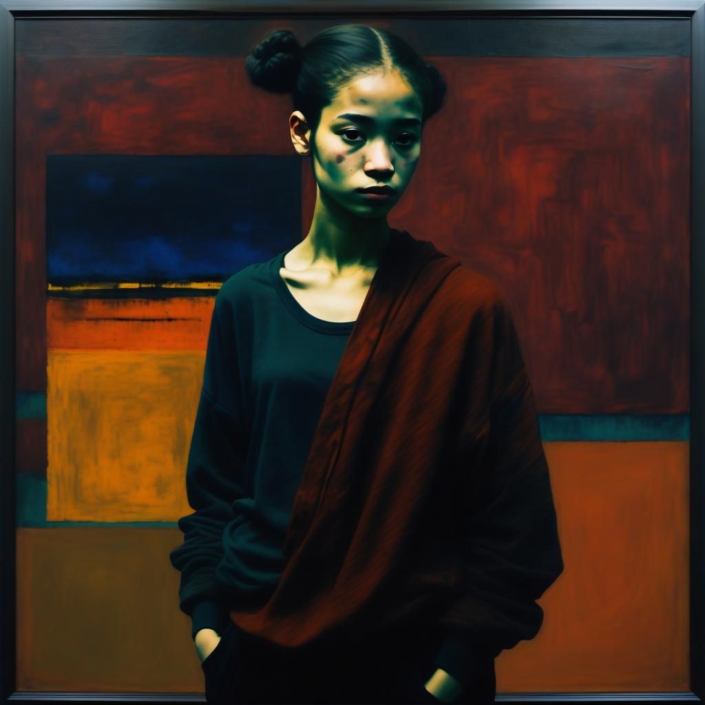 Hip-Hop Dancer in Richly Colored Abstract Painting