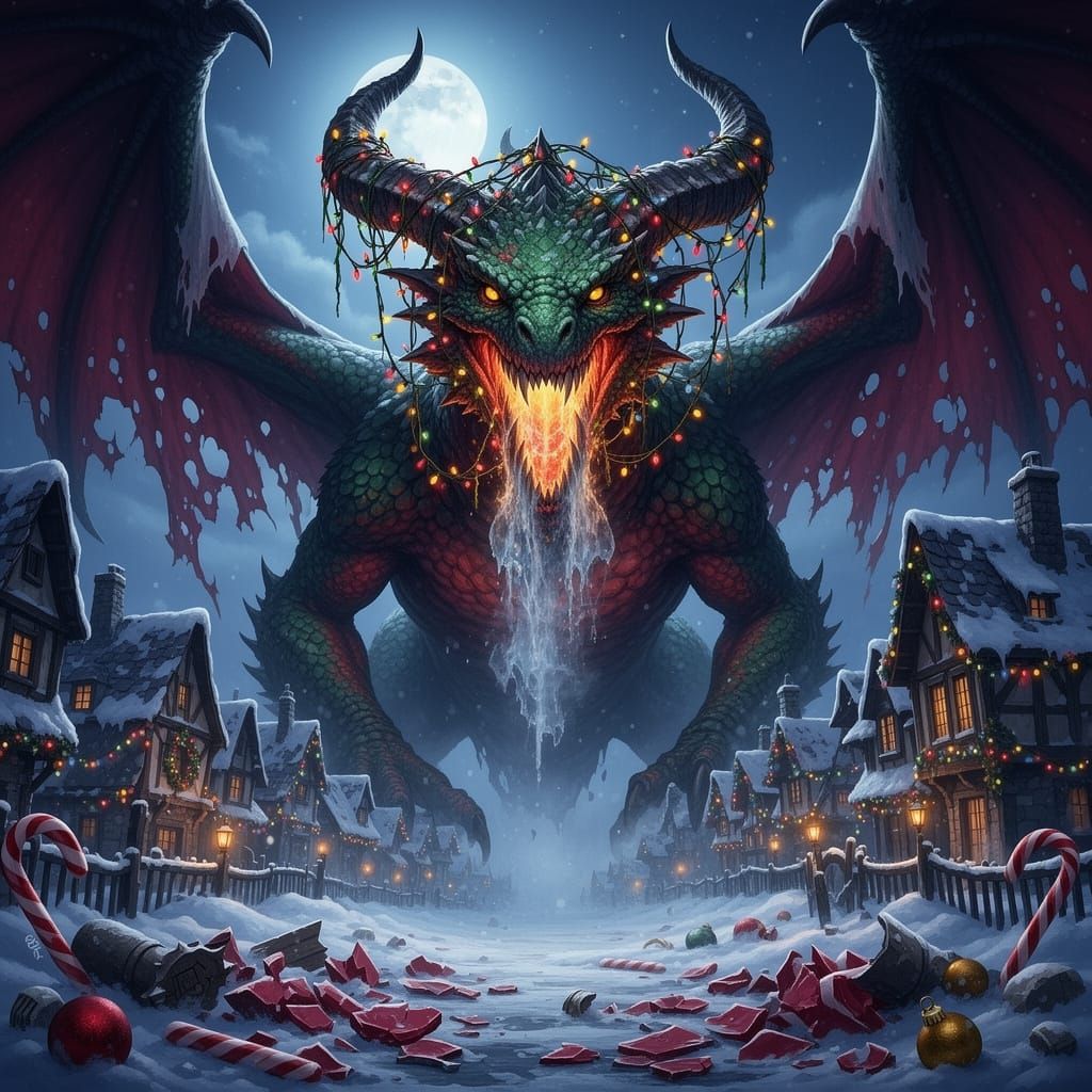 Christmas Nightmare Dragon Unleashes Holiday Terror