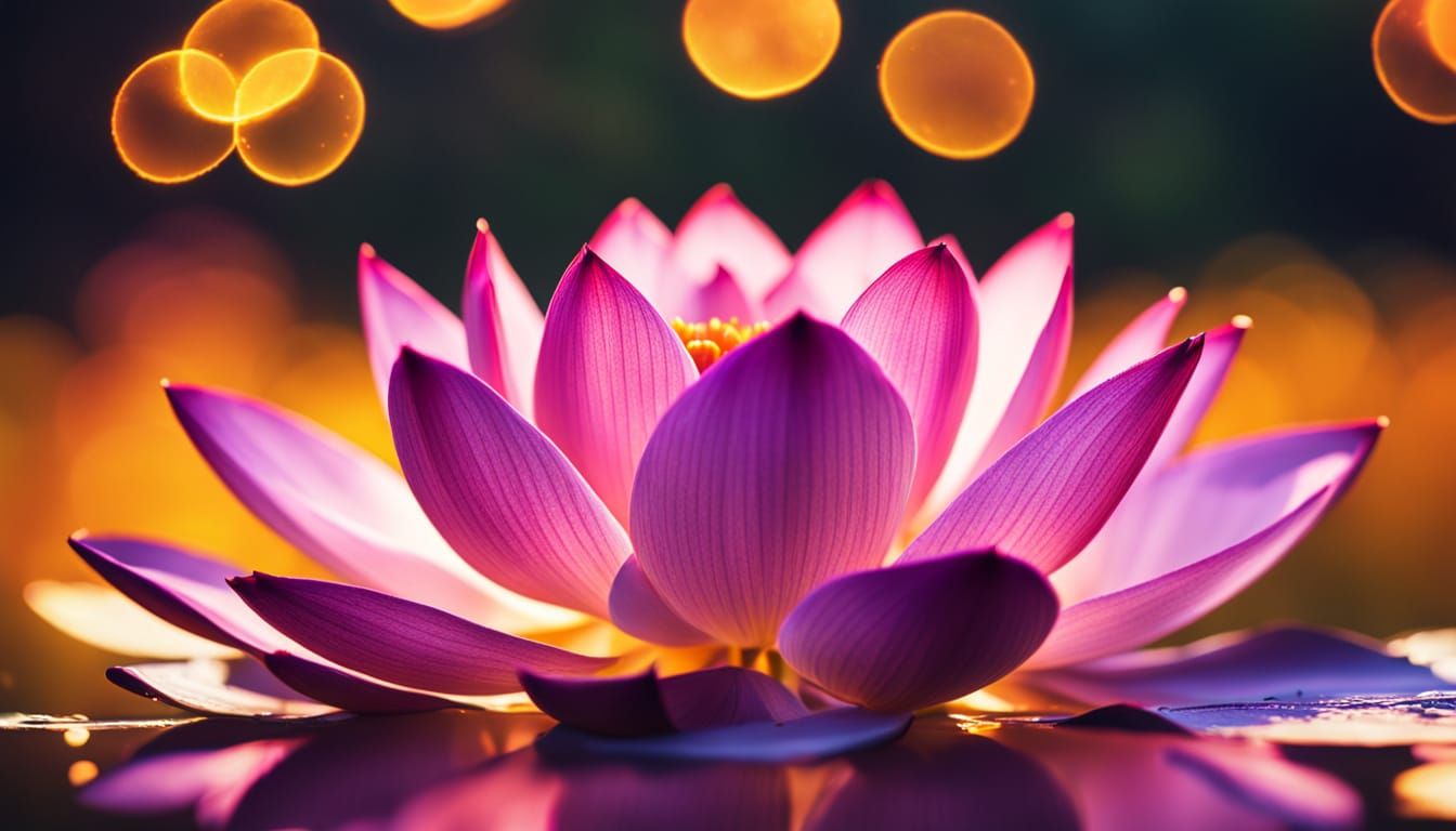 Luminous Triangle Lotus in Digital Splash Art Style