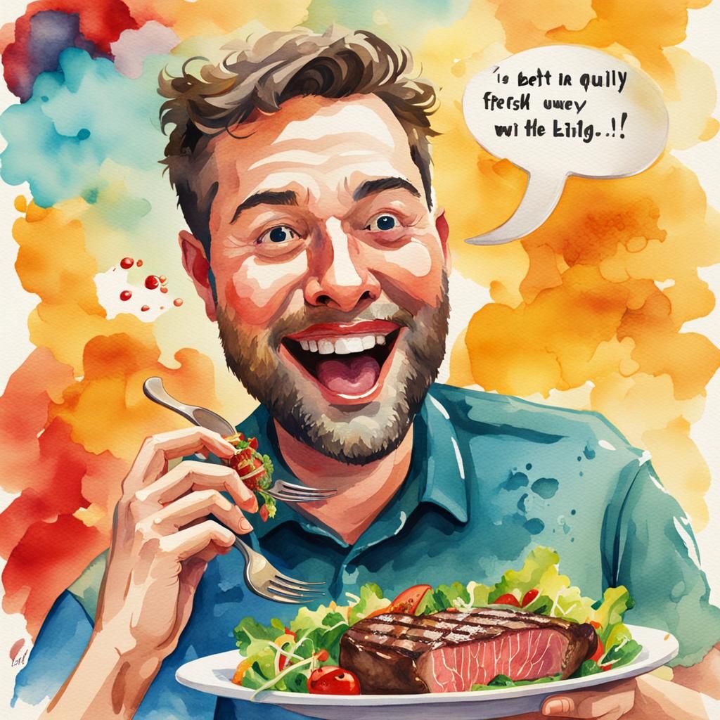 Whimsical Steak Ponders the Joy of Salad