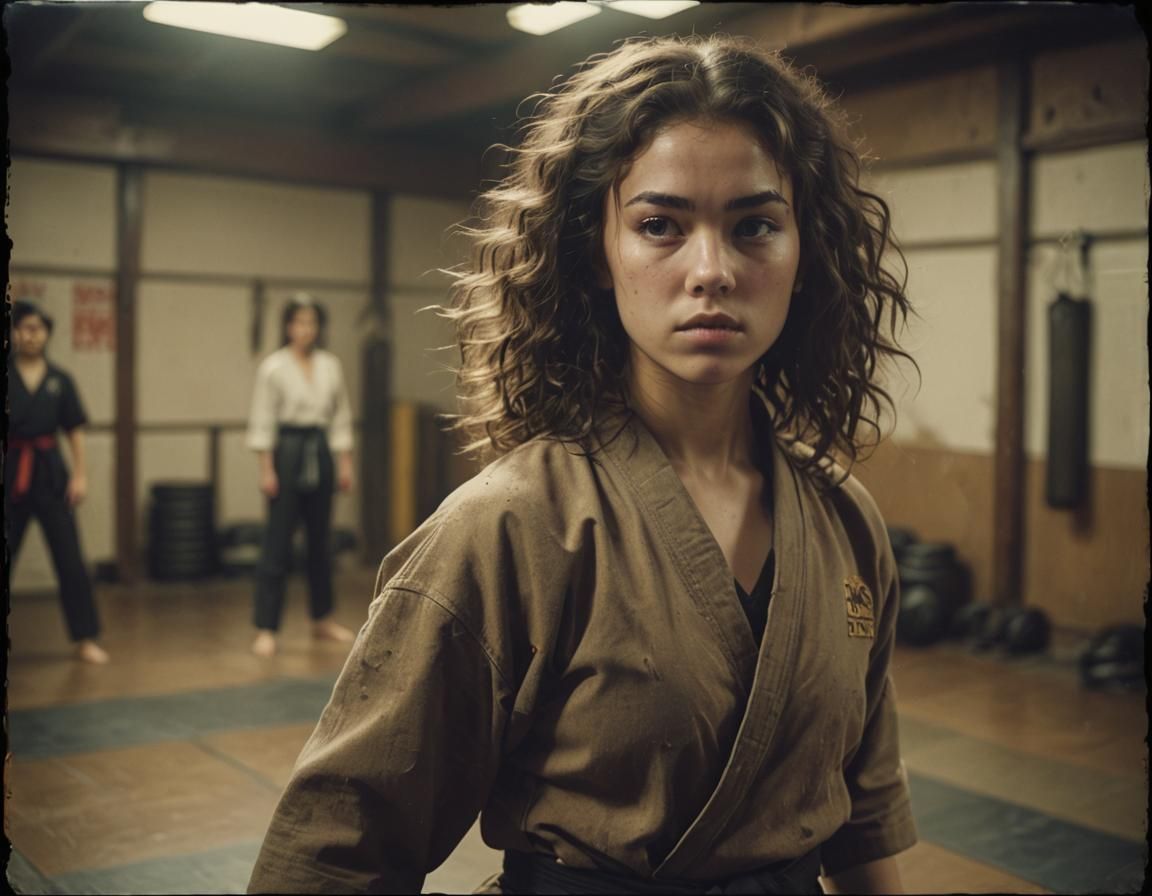 Cinematic Martial Arts Training Room Film Still