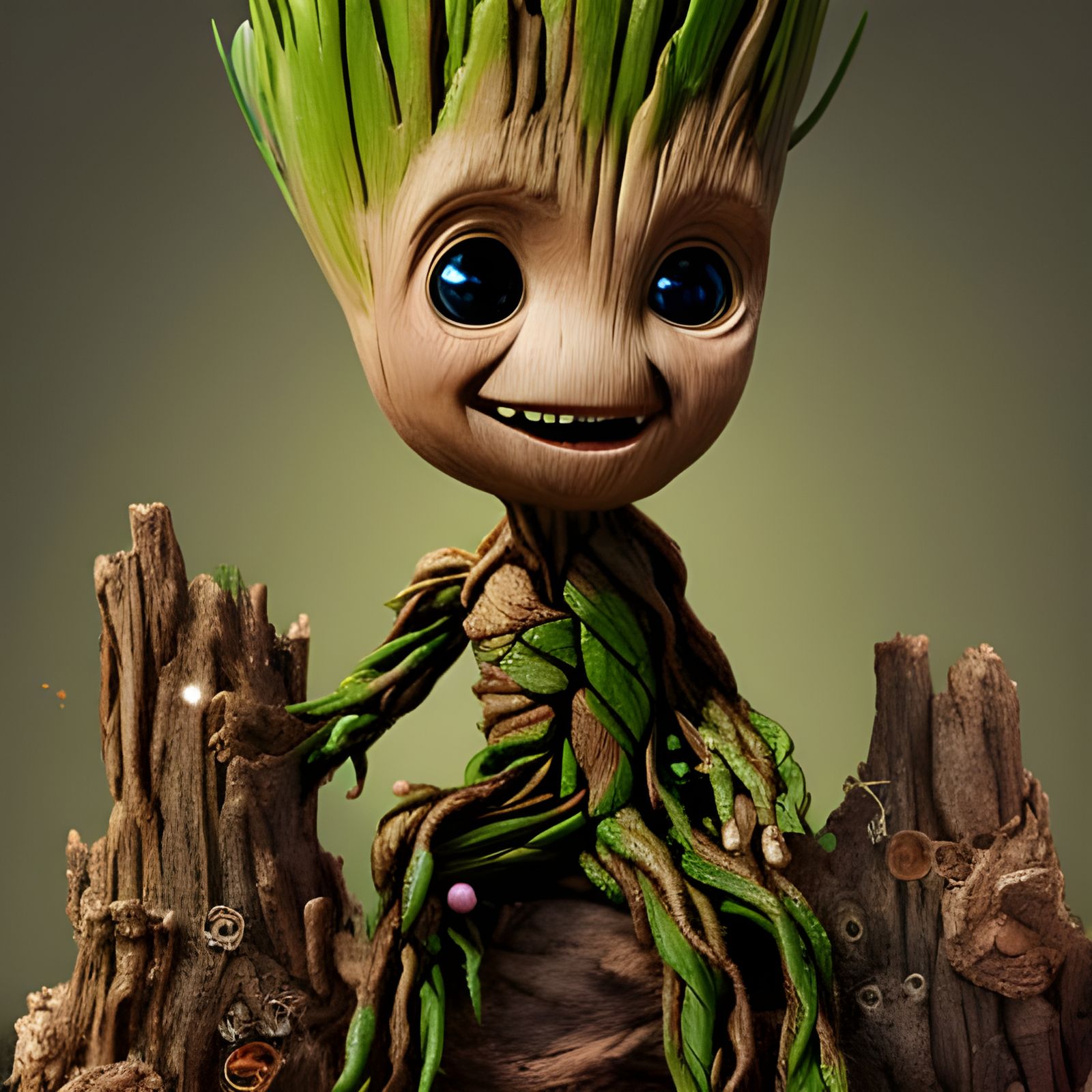 Adorable Chibi Groot with Gorgeous Eyes