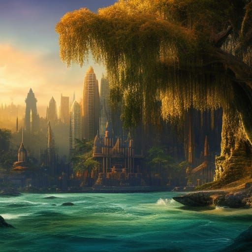 Ethereal Lost City of Atlantis Concept Art