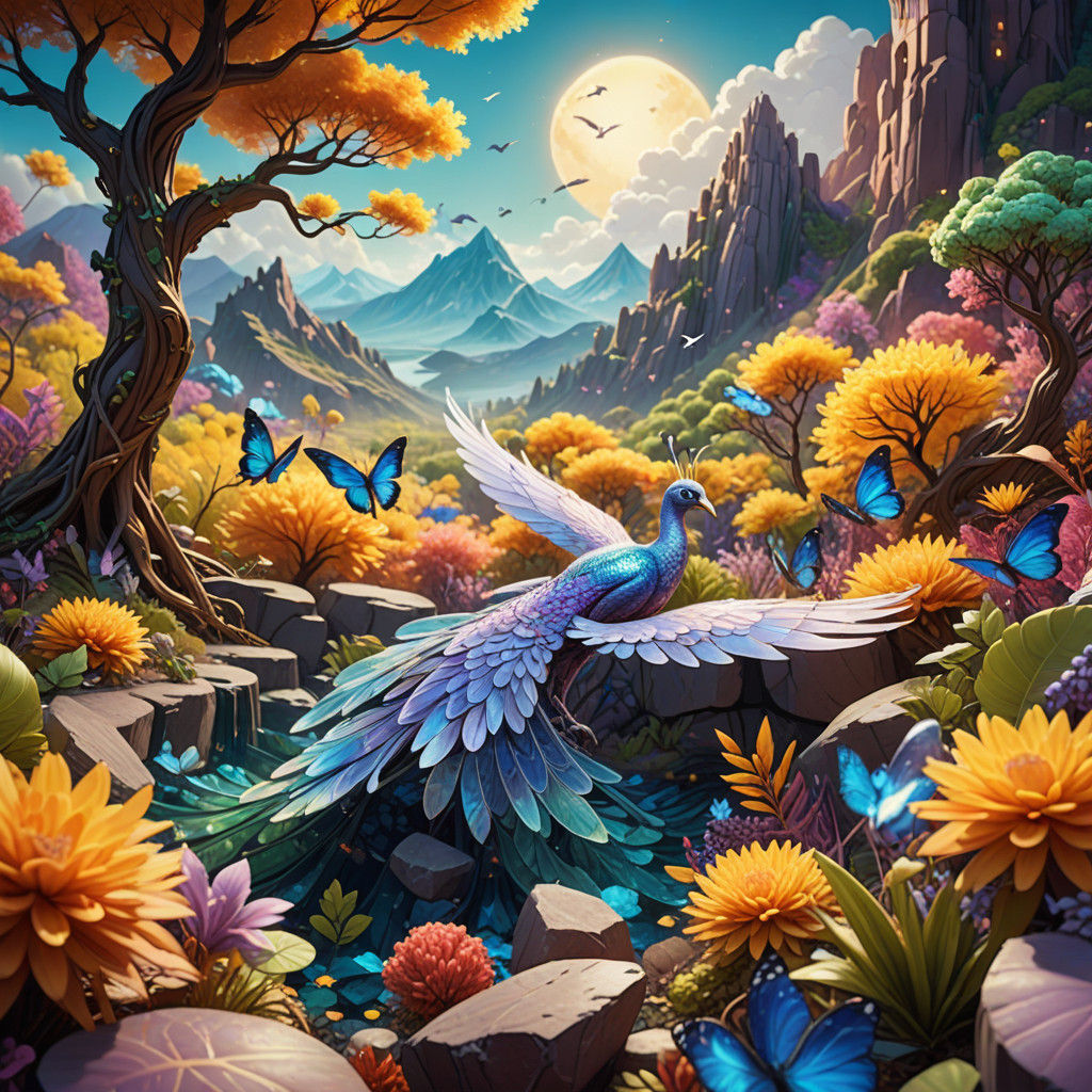 Surreal, Tanzanite-Hued, Iridescent Beings in Ethereal, High...