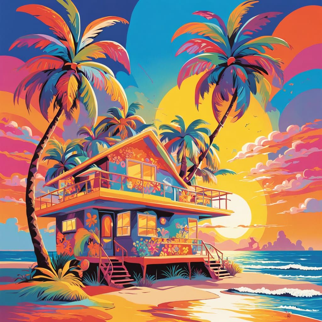 Psychedelic Beach Shack Radiates Funky Vibes