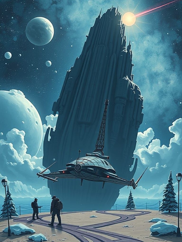 Galactic Winter Wonderland on a Cosmic Alien Planet