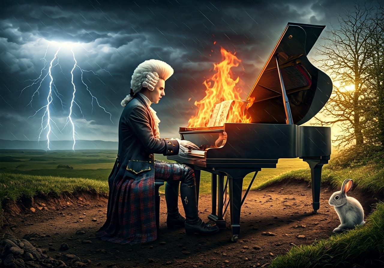 Punk Rocker's Fiery Piano Concert in a Storm