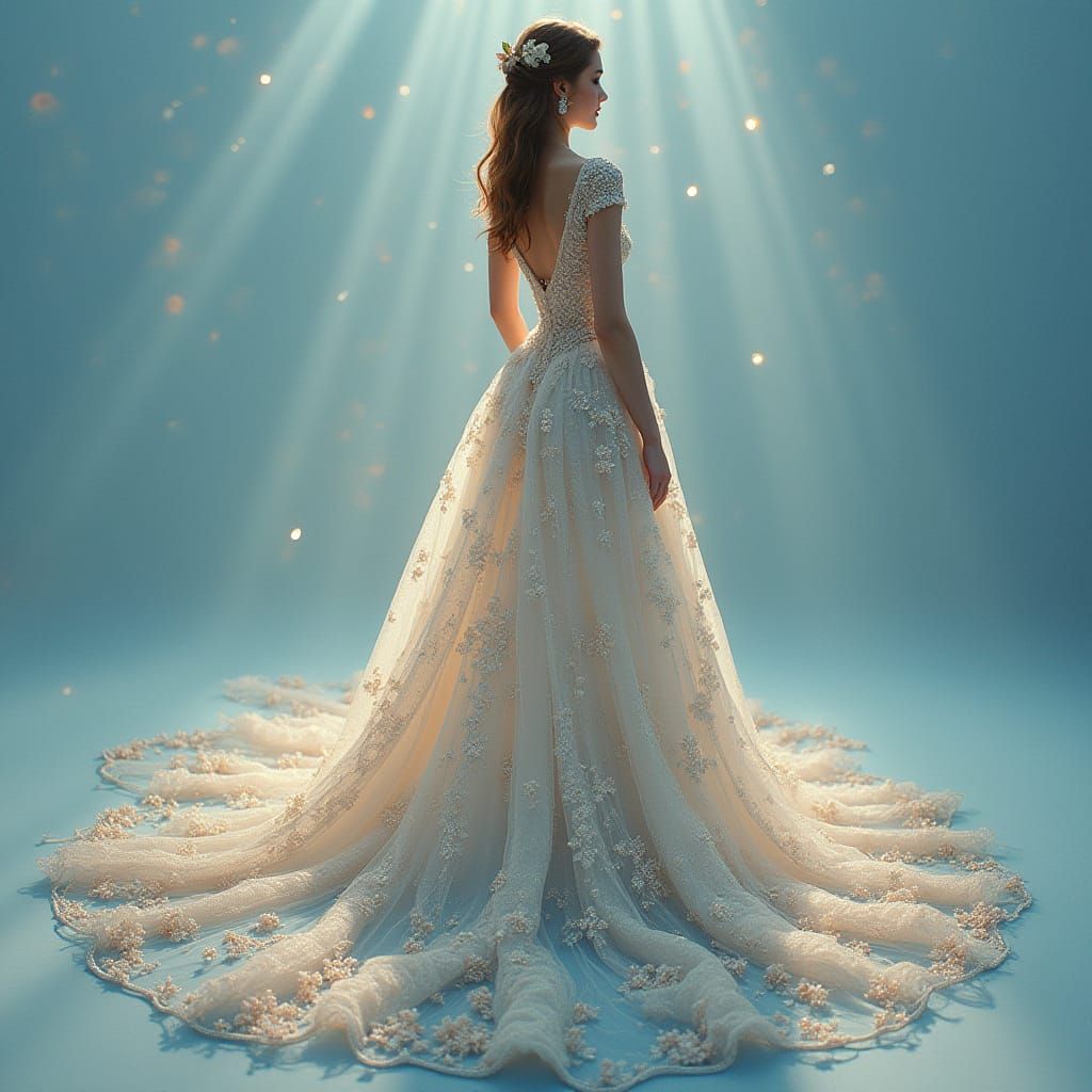 Romantic Grecian Goddess in Whimsical Evening Gown