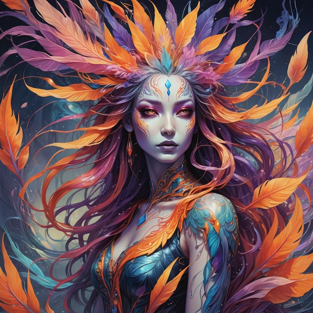 Ghostly Bird of Paradise in Dreamlike Colors