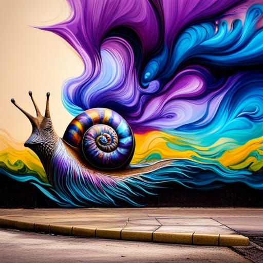 Vibrant Snail Prototype: Graffiti Street Art Design