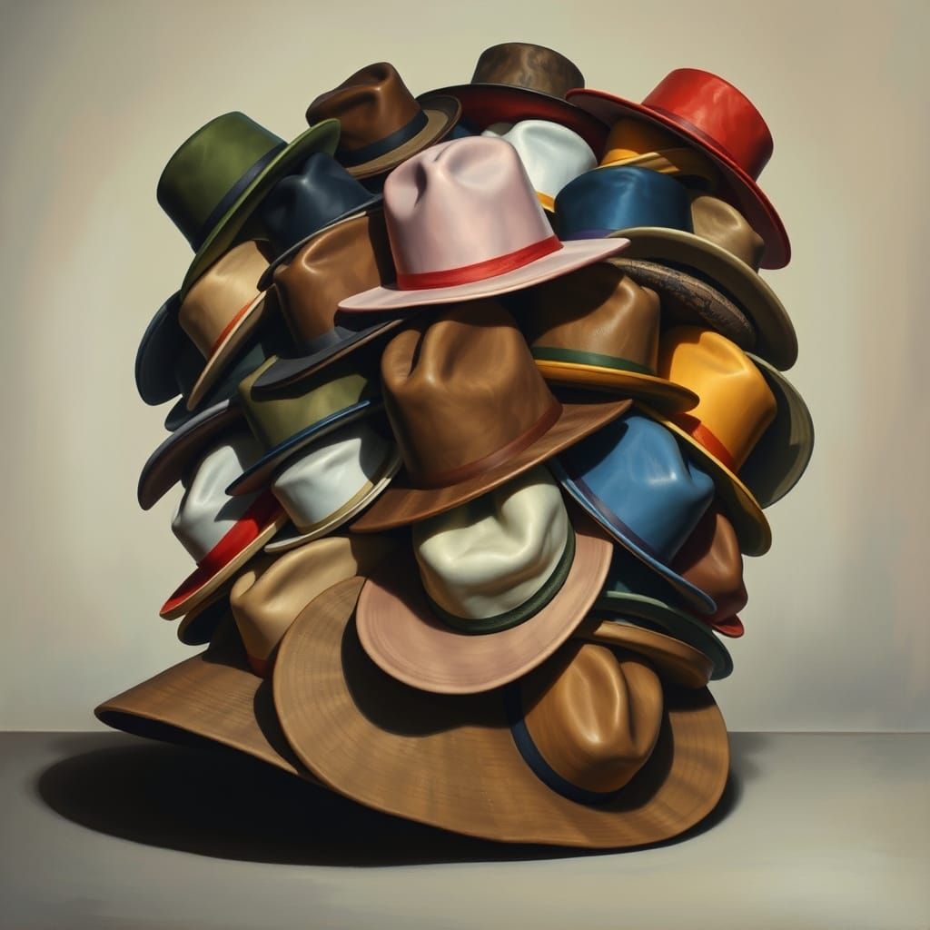 Surreal Hat Sculpture of Many Hats