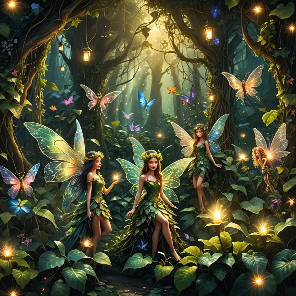 Enchanted Forest Fairies in a Mystical Landscape