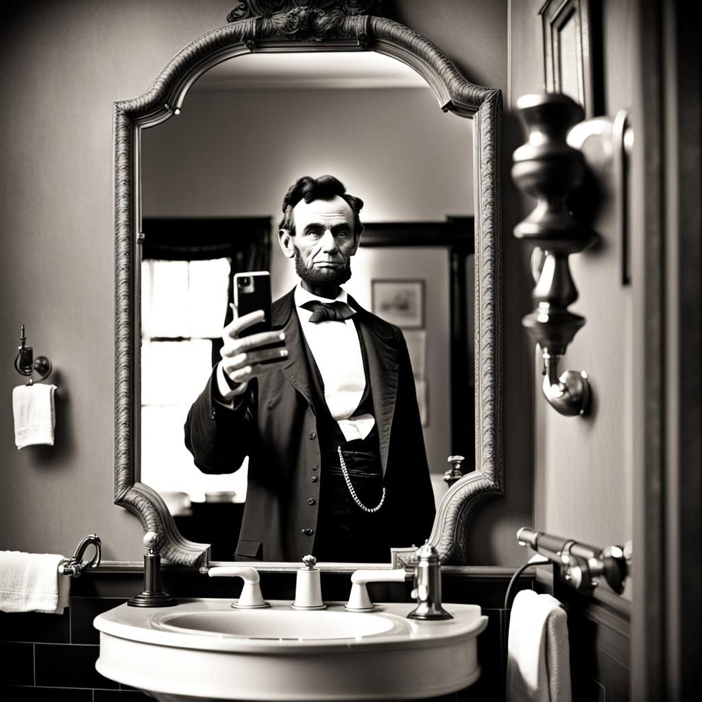 Abraham Lincoln Selfie in 1900s Style
