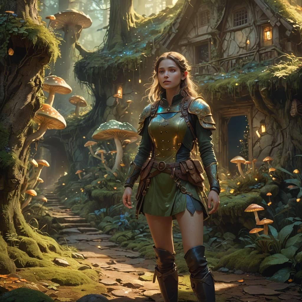 Mystical Forest Girl in Ethereal Light