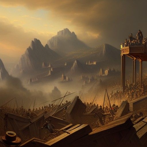 Civil War Matte Painting in Fantasy Concept Art Style