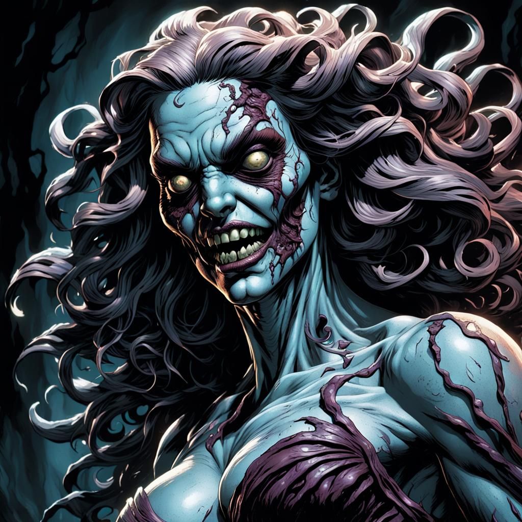 Grotesque Aphrodite as Comic Book Horror Art