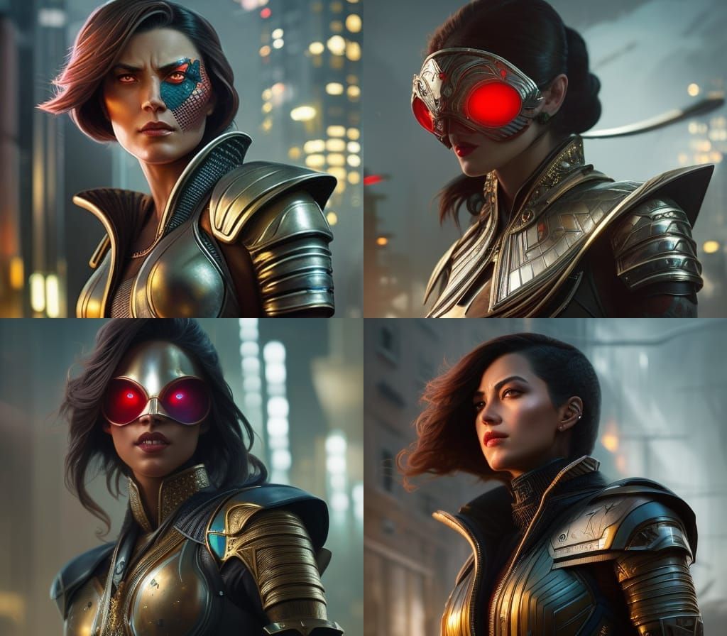 Cyberpunk Assassin Portrait with Glowing Eyes