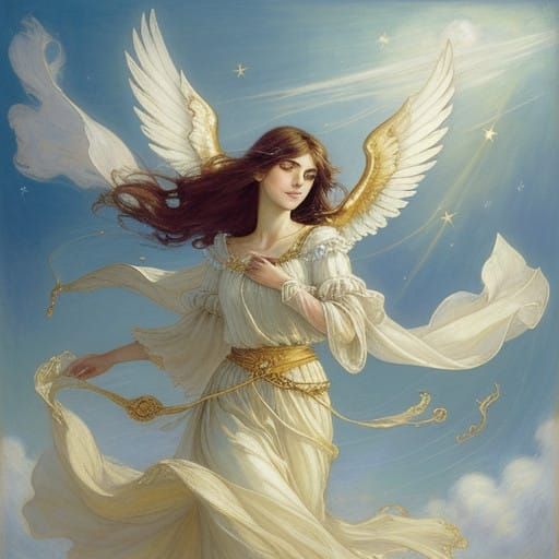 Serene Maiden Interprets the Celestial Christmas Star