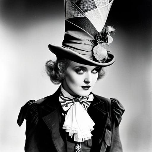 Marlene Dietrich as Steampunk Mad Hatter