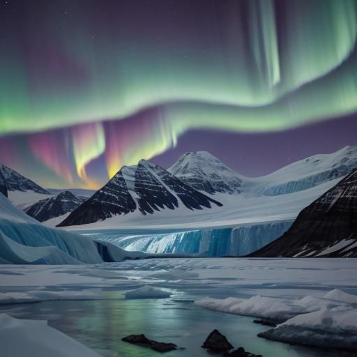 Aurora Borealis Over Glacier: Professional Photography