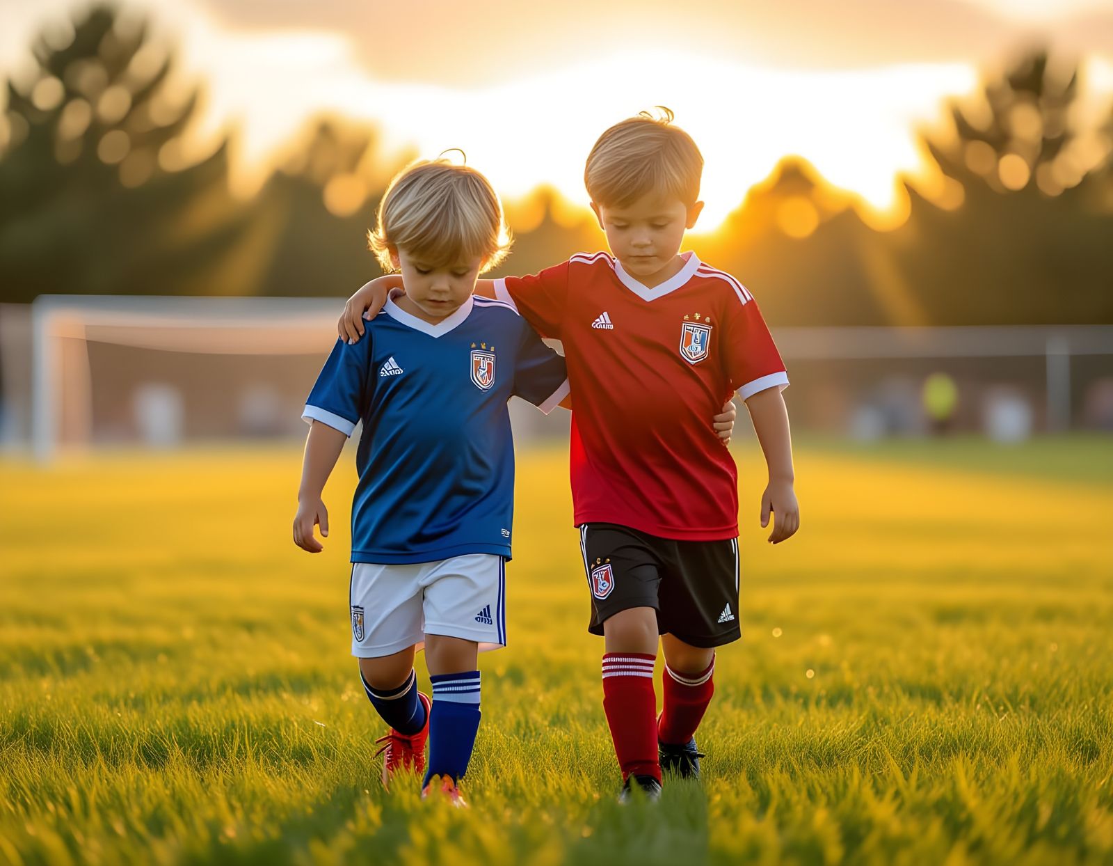 Sportsmanship: Child Consoles Opponent After Soccer Game
