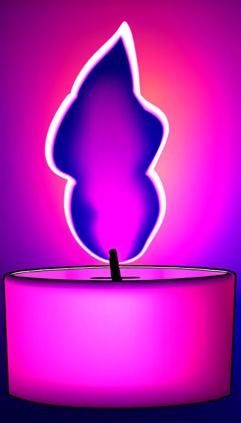 Purple Flame on Candle in Dramatic Fantasy Art Style