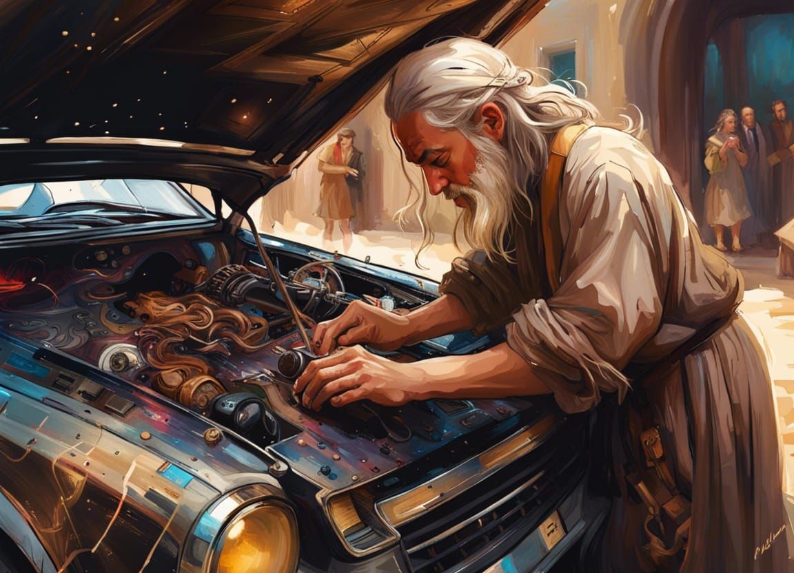 Da Vinci, Mechanic in Hyperrealistic Digital Art