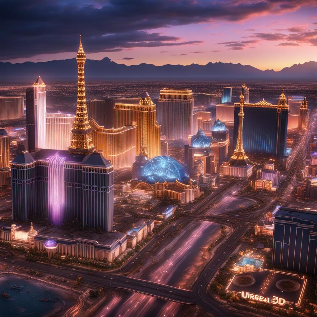 Fantastical Las Vegas Cityscape in 3D