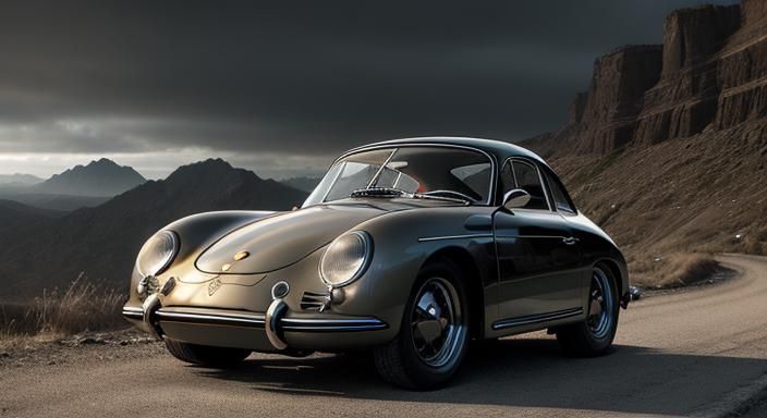 Vintage Porsche 356 Cable Harness: Digital Matte Painting